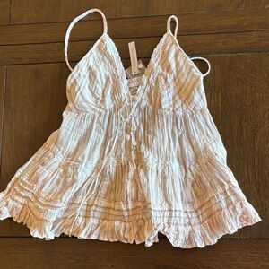 Urban Outfitters Striped Camisole in Cream and Pink